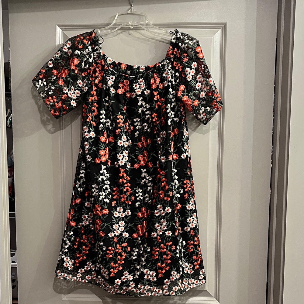 BB Dakota Floral Mini Dress - Black and Red